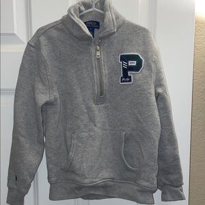 Polo by Ralph Lauren Gray Zip-Up Sweater Set with Logo